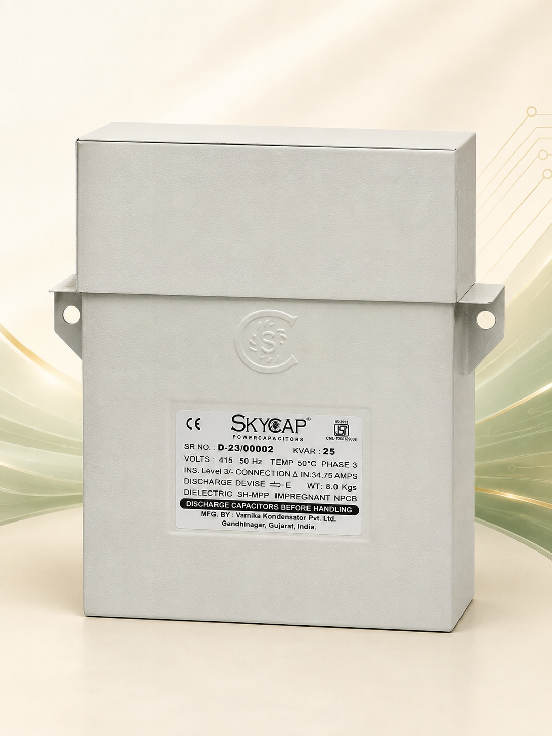 25 kvar capacitor metal body