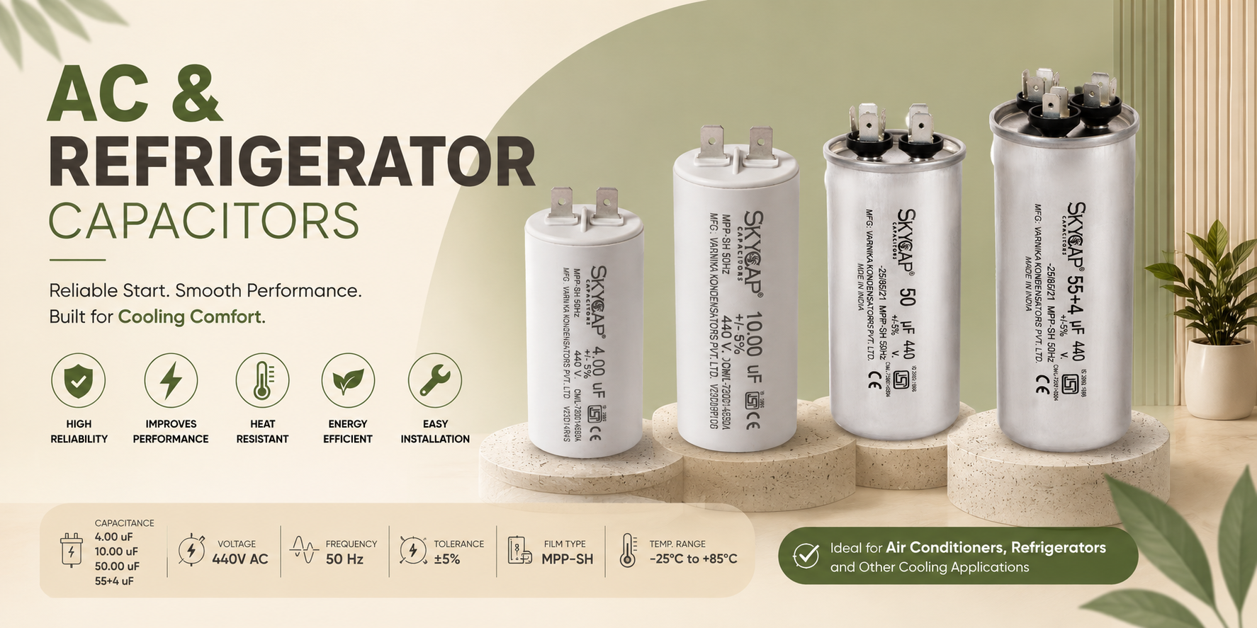 ac & refrigerator capacitor